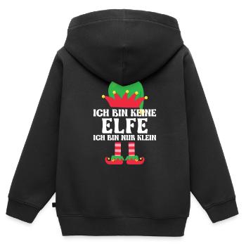 Weihnachten Elfe Elfen Geschenk - Kinder Premium Organic Zip Hoodie - Schwarz - Hinten - AI Model Kid Male (0cm)