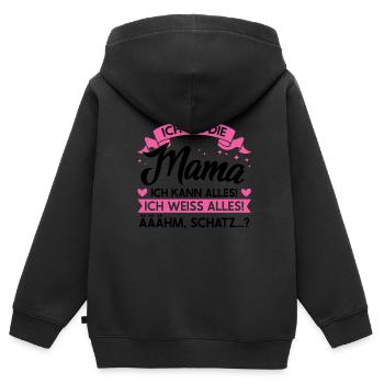 Mutter Familie Mütter Geschenk - Kinder Premium Organic Zip Hoodie - Schwarz - Hinten - AI Model Kid Male (0cm)