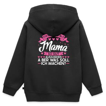 Mutter Familie Mütter Geschenk - Kinder Premium Organic Zip Hoodie - Schwarz - Hinten - AI Model Kid Male (0cm)