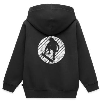 Skateboarder Skateboard Skater Skate Skateing - Sweat Premium à capuche zippé enfant bio - noir - Dos - AI Model Kid Male (0cm)
