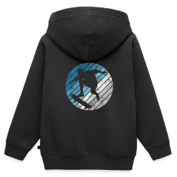 Skateboarder Skateboard Skater Skate Skateing - Sweat Premium à capuche zippé enfant bio - noir - Dos - AI Model Kid Male (0cm)