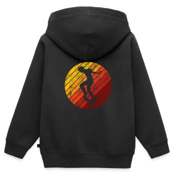 Skateboarder Skateboard Skater Skate Skateing - Sweat Premium à capuche zippé enfant bio - noir - Dos - AI Model Kid Male (0cm)