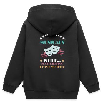 Theater Broadway-Musical Geschenk - Kinder Premium Organic Zip Hoodie - Schwarz - Hinten - AI Model Kid Male (0cm)