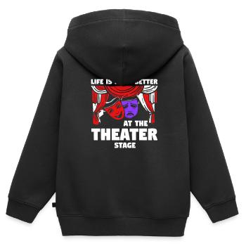 Theater Broadway-Musical Geschenk - Kinder Premium Organic Zip Hoodie - Schwarz - Hinten - AI Model Kid Male (0cm)