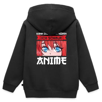 Anime Merch Otaku Geschenk - Kinder Premium Organic Zip Hoodie - Schwarz - Hinten - AI Model Kid Male (0cm)