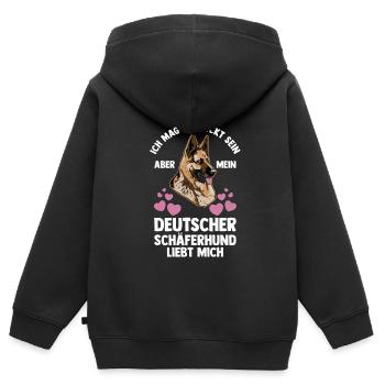 Hund Hundebesitzer Hund Hundebesitzer Geschenk - Kinder Premium Organic Zip Hoodie - Schwarz - Hinten - AI Model Kid Male (0cm)