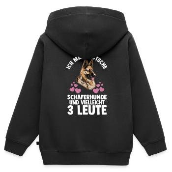 Hund Hundebesitzer Hund Hundebesitzer Geschenk - Kinder Premium Organic Zip Hoodie - Schwarz - Hinten - AI Model Kid Male (0cm)