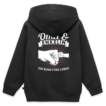 Oma & Enkelin Familie Enkelin Geschenk - Kinder Premium Organic Zip Hoodie - Schwarz - Hinten - AI Model Kid Male (0cm)