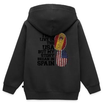 Spanisch Spanien Spanische Wurzeln Geschenk - Kinder Premium Organic Zip Hoodie - Schwarz - Hinten - AI Model Kid Male (0cm)