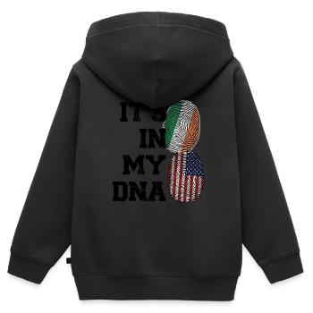 Irland Irisch Irische Wurzeln Geschenk - Kinder Premium Organic Zip Hoodie - Schwarz - Hinten - AI Model Kid Male (0cm)