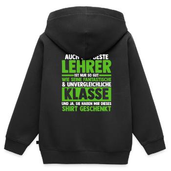 Lehrer Beruf Schullehrer Geschenk - Kinder Premium Organic Zip Hoodie - Schwarz - Hinten - AI Model Kid Male (0cm)