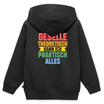 Geselle Prüfung Gesellen Prüfung Geschenk - Kinder Premium Organic Zip Hoodie - Schwarz - Hinten - AI Model Kid Male (0cm)