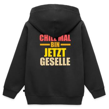Geselle Prüfung Gesellen Prüfung Geschenk - Kinder Premium Organic Zip Hoodie - Schwarz - Hinten - AI Model Kid Male (0cm)