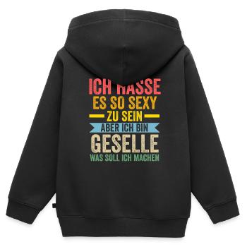 Geselle Prüfung Gesellen Prüfung Geschenk - Kinder Premium Organic Zip Hoodie - Schwarz - Hinten - AI Model Kid Male (0cm)