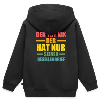 Geselle Prüfung Gesellen Prüfung Geschenk - Kinder Premium Organic Zip Hoodie - Schwarz - Hinten - AI Model Kid Male (0cm)