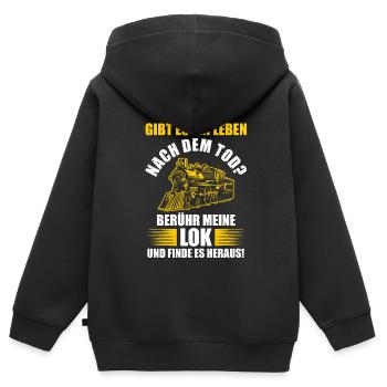 Modelleisenbahn Bahn Modellbauer Geschenk - Kinder Premium Organic Zip Hoodie - Schwarz - Hinten - AI Model Kid Male (0cm)