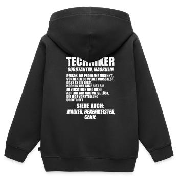 Techniker Beruf Technik Geschenk - Kinder Premium Organic Zip Hoodie - Schwarz - Hinten - AI Model Kid Male (0cm)
