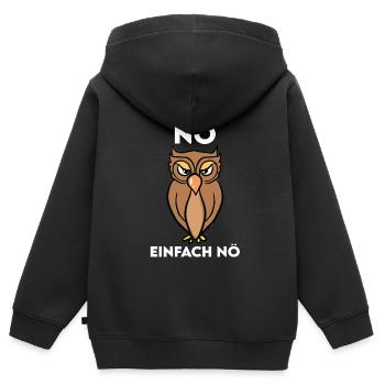Eule Vogel Eulen Geschenk - Kinder Premium Organic Zip Hoodie - Schwarz - Hinten - AI Model Kid Male (0cm)