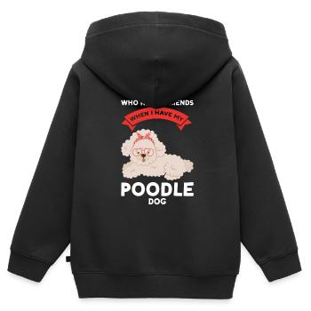 Pudel Pudel Mama Pudel Geschenk - Kinder Premium Organic Zip Hoodie - Schwarz - Hinten - AI Model Kid Male (0cm)