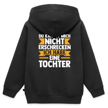 Papa Tochter Töchter Geschenk - Kinder Premium Organic Zip Hoodie - Schwarz - Hinten - AI Model Kid Male (0cm)
