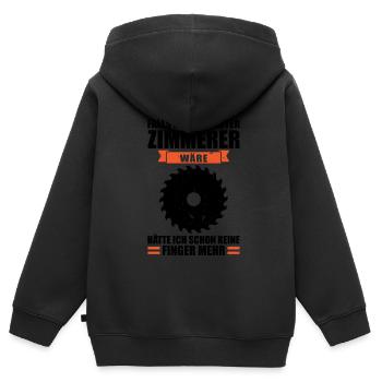 Zimmermann Beruf Zimmerei Geschenk - Kinder Premium Organic Zip Hoodie - Schwarz - Hinten - AI Model Kid Male (0cm)
