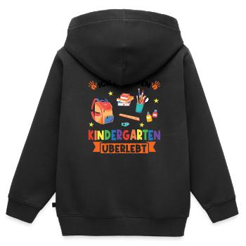Kindergarten Abschluss Kita-Abgänger Geschenk - Kinder Premium Organic Zip Hoodie - Schwarz - Hinten - AI Model Kid Male (0cm)