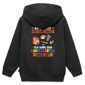 Kindergarten Abschluss Kita-Abgänger Geschenk - Kinder Premium Organic Zip Hoodie - Schwarz - Hinten - AI Model Kid Male (0cm)