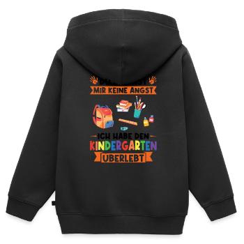 Kindergarten Abschluss Kita-Abschluss Geschenk - Kinder Premium Organic Zip Hoodie - Schwarz - Hinten - AI Model Kid Male (0cm)