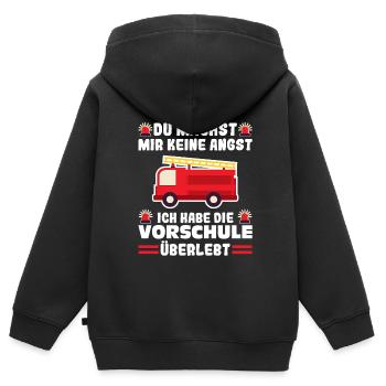 Vorschule Feuerwehr Vorschulkind Geschenk - Kinder Premium Organic Zip Hoodie - Schwarz - Hinten - AI Model Kid Male (0cm)