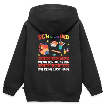 Schulkind Einschulung Schulbeginn Geschenk - Kinder Premium Organic Zip Hoodie - Schwarz - Hinten - AI Model Kid Male (0cm)