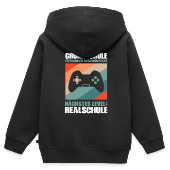 Grundschule Abschluss Schulabschluss Geschenk - Kinder Premium Organic Zip Hoodie - Schwarz - Hinten - AI Model Kid Male (0cm)