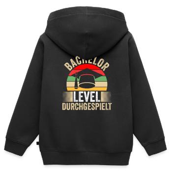 Bachelor Prüfung Bachelor Prüfung Geschenk - Kinder Premium Organic Zip Hoodie - Schwarz - Hinten - AI Model Kid Male (0cm)