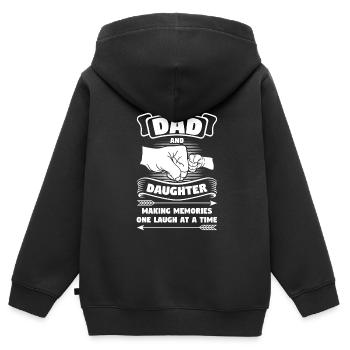 Tochter Vater Tochter Vater von Tochter Geschenk - Kinder Premium Organic Zip Hoodie - Schwarz - Hinten - AI Model Kid Male (0cm)