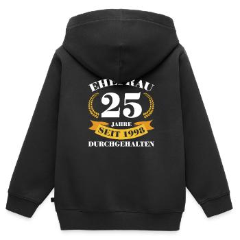 25. Hochzeitstag Ehefrau Silberhochzeit Geschenk - Kinder Premium Organic Zip Hoodie - Schwarz - Hinten - AI Model Kid Male (0cm)