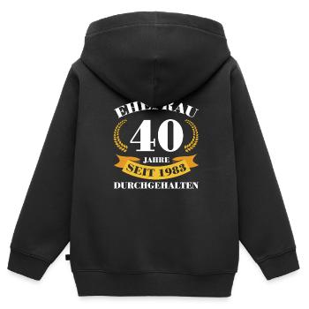 40. Hochzeitstag Ehefrau Rubinhochzeit Geschenk - Kinder Premium Organic Zip Hoodie - Schwarz - Hinten - AI Model Kid Male (0cm)