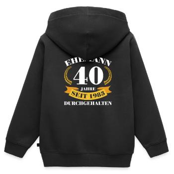 40. Hochzeitstag Ehemann Rubinhochzeit Geschenk - Kinder Premium Organic Zip Hoodie - Schwarz - Hinten - AI Model Kid Male (0cm)