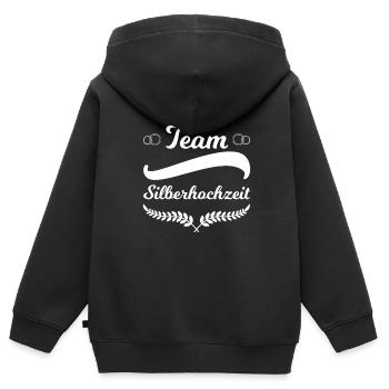 25. Hochzeitstag Ehepaar Silberhochzeit Geschenk - Kinder Premium Organic Zip Hoodie - Schwarz - Hinten - AI Model Kid Male (0cm)