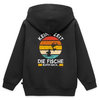 Onkel & Nichte Familie Nichte Geschenk - Kinder Premium Organic Zip Hoodie - Schwarz - Hinten - AI Model Kid Male (0cm)