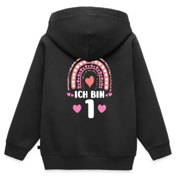 Onkel & Nichte Familie Nichte Geschenk - Kinder Premium Organic Zip Hoodie - Schwarz - Hinten - AI Model Kid Male (0cm)