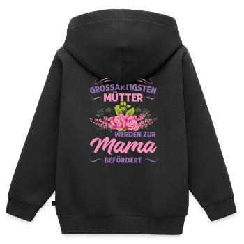 Mutter Mama Tochter Geschenk - Kinder Premium Organic Zip Hoodie - Schwarz - Hinten - AI Model Kid Male (0cm)