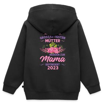 Mutter Mama Tochter Geschenk - Kinder Premium Organic Zip Hoodie - Schwarz - Hinten - AI Model Kid Male (0cm)