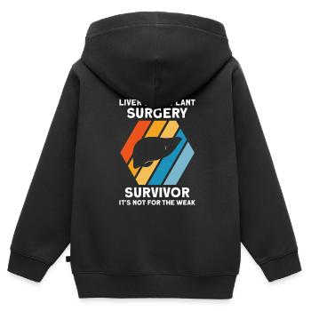 Lebertransplantation Chirurgie Lebertransplantatio - Kinder Premium Organic Zip Hoodie - Schwarz - Hinten - AI Model Kid Male (0cm)