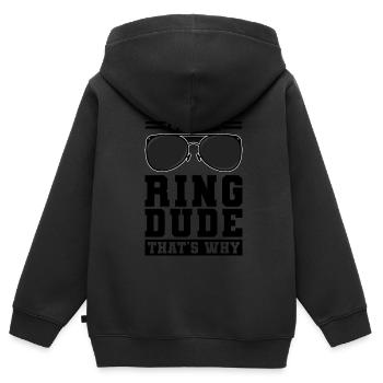 Ring Bär Ring Ring Sicherheit Ring Geck Geschenk - Kinder Premium Organic Zip Hoodie - Schwarz - Hinten - AI Model Kid Male (0cm)