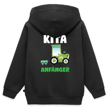Kita Anfänger Traktor Kita-Anfang Geschenk - Kinder Premium Organic Zip Hoodie - Schwarz - Hinten - AI Model Kid Male (0cm)