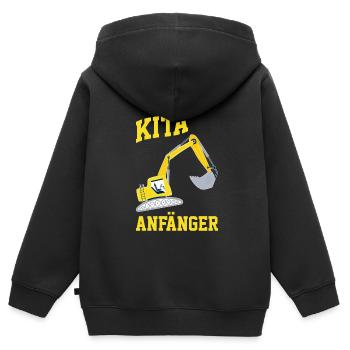 Kita Anfänger Bagger Kita-Anfang Geschenk - Kinder Premium Organic Zip Hoodie - Schwarz - Hinten - AI Model Kid Male (0cm)