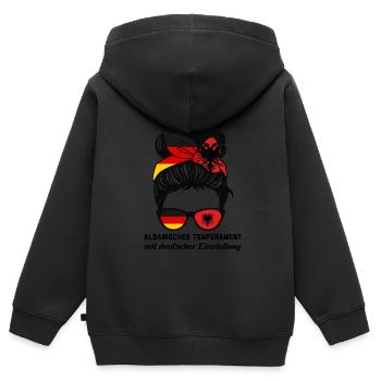 Deutsche Albanerin Deutsch Geschenk - Kinder Premium Organic Zip Hoodie - Schwarz - Hinten - AI Model Kid Male (0cm)