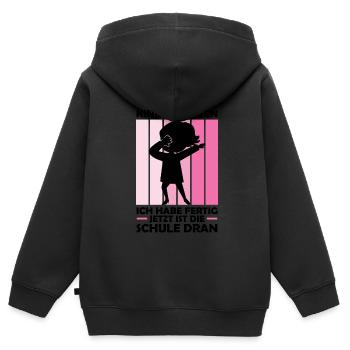 Schulkind Dabbing Schulbeginn Geschenk - Kinder Premium Organic Zip Hoodie - Schwarz - Hinten - AI Model Kid Male (0cm)