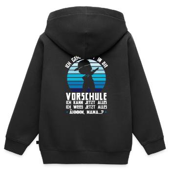 Vorschule Dabbing Vorschüler Geschenk - Kinder Premium Organic Zip Hoodie - Schwarz - Hinten - AI Model Kid Male (0cm)