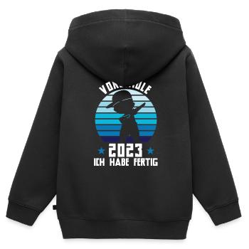 Vorschule 2023 Dabbing Vorschüler Geschenk - Kinder Premium Organic Zip Hoodie - Schwarz - Hinten - AI Model Kid Male (0cm)
