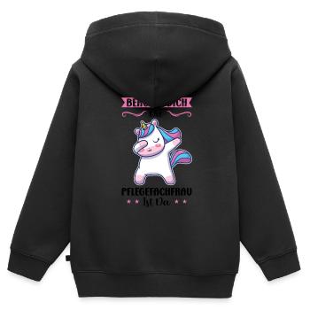 Krankenhaus Pflegefachfrau Pflegerin Geschenk - Kinder Premium Organic Zip Hoodie - Schwarz - Hinten - AI Model Kid Male (0cm)